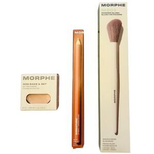 NEW Morphe Makeup Bundle Bake & Set Powder Brush Lip Pencil Wifey